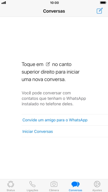 Pressione o ícone de nova mensagem. Pressione o ícone de nova mensagem.