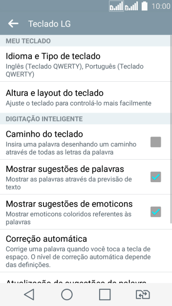 Pressione Mostrar sugestões de palavras para ativar a função. Pressione Mostrar sugestões de palavras para ativar a função.