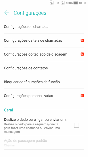 Pressione Configurações de chamadas. Pressione Configurações de chamadas.