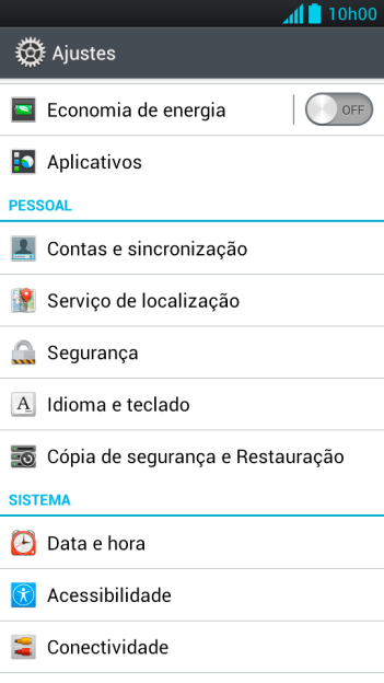 Pressione Cópia de segurança e Restauração. Pressione Cópia de segurança e Restauração.