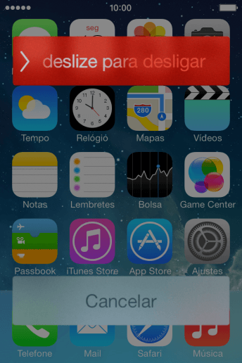 Pressione deslize para desligar, e deslize para a direita. Pressione deslize para desligar, e deslize para a direita.