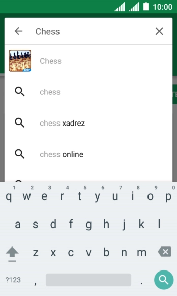 Insira o nome ou assunto do app desejado, e pressione o ícone de busca. Insira o nome ou assunto do app desejado, e pressione o ícone de busca.