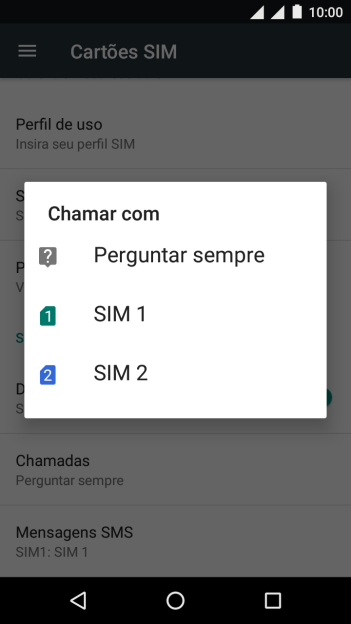 Pressione a configuração desejada. Pressione a configuração desejada.