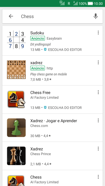Pressione o app desejado. Pressione o app desejado.