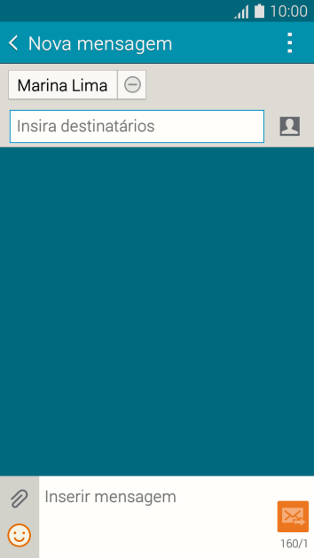 Pressioneo campo de escrever, e digite o texto da sua MMS. Pressioneo campo de escrever, e digite o texto da sua MMS.