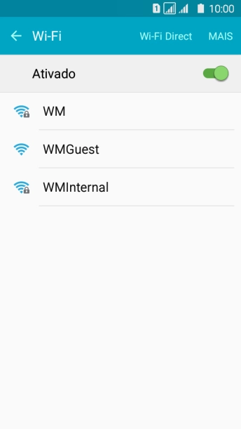 Pressione a rede Wi-Fi desejada. Pressione a rede Wi-Fi desejada.