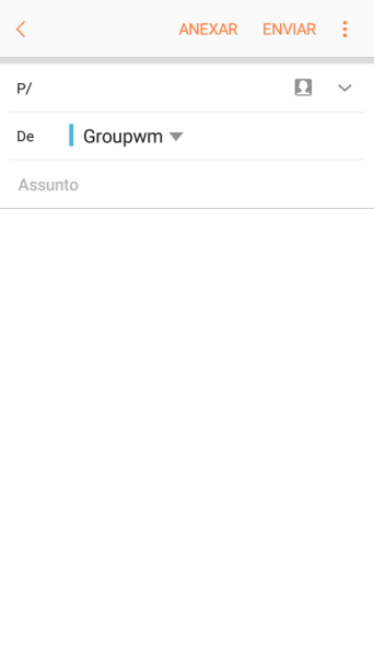 Pressione o campo de busca, e digite as primeiras letras do destinatário. Pressione o campo de busca, e digite as primeiras letras do destinatário.