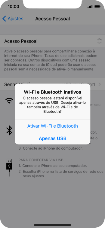 Se o Wi-Fi estiver desativado, você deve pressionar Ativar Wi-Fi e Bluetooth. Se o Wi-Fi estiver desativado, você deve pressionar Ativar Wi-Fi e Bluetooth.