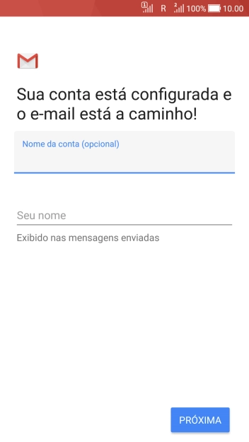 Pressione Seu nome, e digite o nome de remetente desejado. Pressione Seu nome, e digite o nome de remetente desejado.