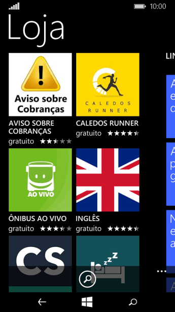 Pressione o ícone de busca. Pressione o ícone de busca.