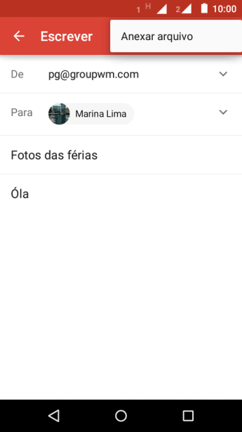 Pressione Anexar arquivo. Pressione Anexar arquivo.