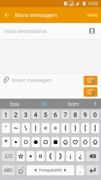 Pressione ABC para retornar à digitação. Pressione ABC para retornar à digitação.