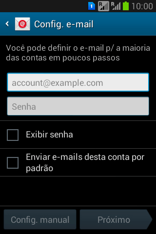 Pressione account@example.com, e digite o endereço de e-mail. Pressione account@example.com, e digite o endereço de e-mail.