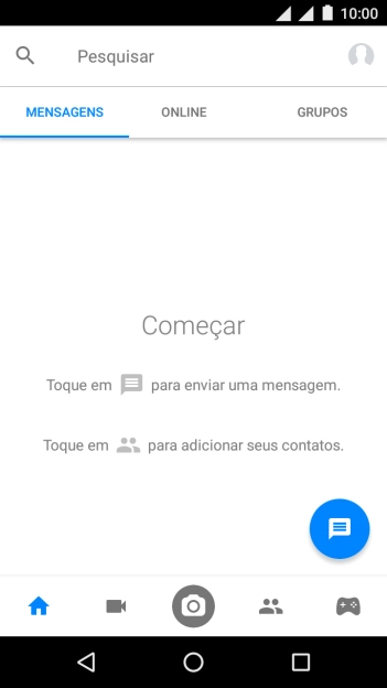 Pressione o ícone de nova mensagem. Pressione o ícone de nova mensagem.
