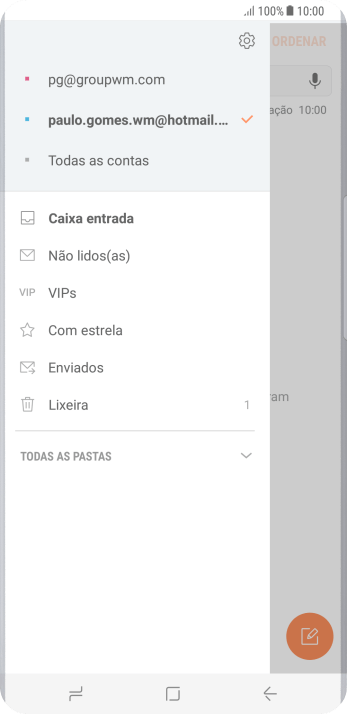 Pressione o ícone de configurações. Pressione o ícone de configurações.