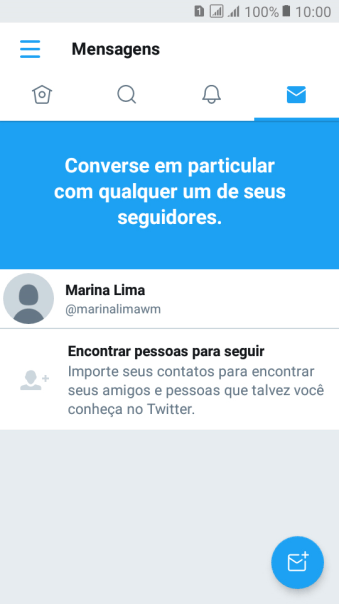 Pressione o ícone de nova mensagem. Pressione o ícone de nova mensagem.