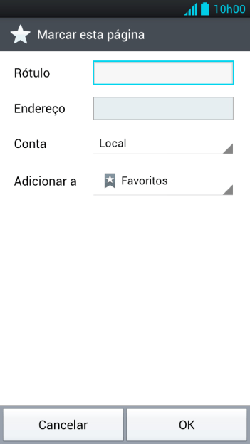 Digite o nome do favorito, e pressione OK. Digite o nome do favorito, e pressione OK.