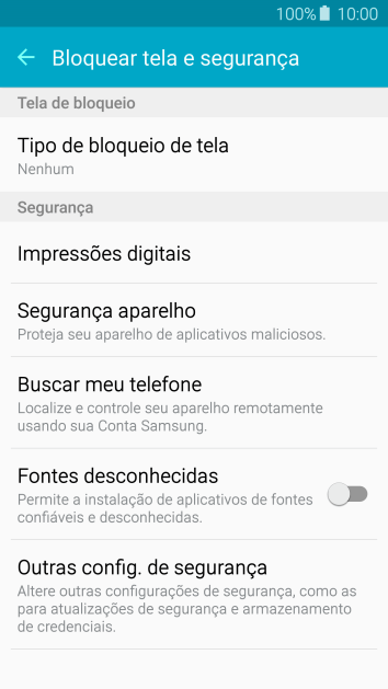 Pressione Outras config. de segurança. Pressione Outras config. de segurança.