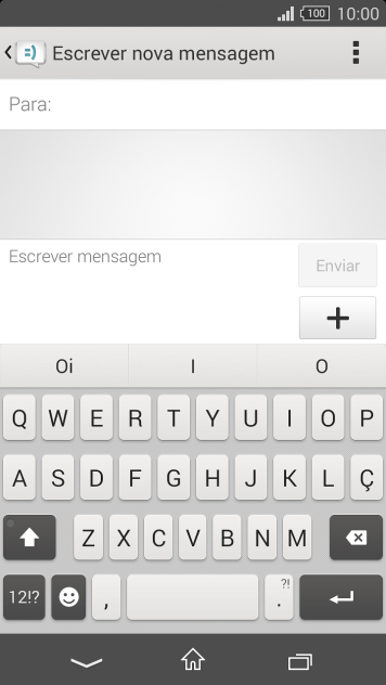 Abra uma nota, mensagem ou e-mail, para que o teclado fique visível na tela, e o celular pronto para a digitação. Abra uma nota, mensagem ou e-mail, para que o teclado fique visível na tela, e o celular pronto para a digitação.
