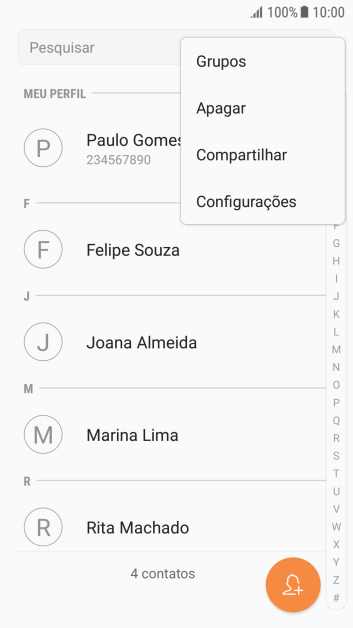 Pressione Configurações. Pressione Configurações.