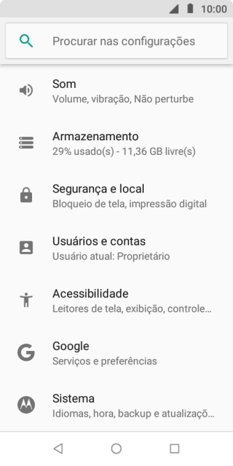 Pressione Usuários e contas. Pressione Usuários e contas.