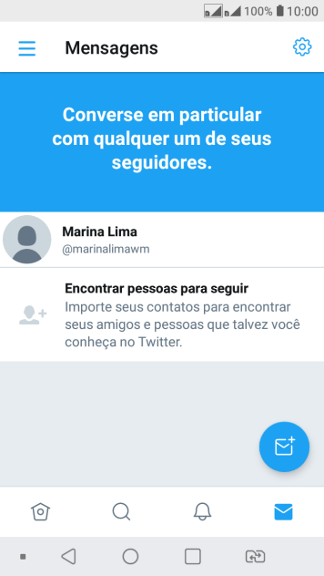 Pressione o ícone de nova mensagem. Pressione o ícone de nova mensagem.