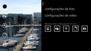 Pressione configurações de foto. Pressione configurações de foto.