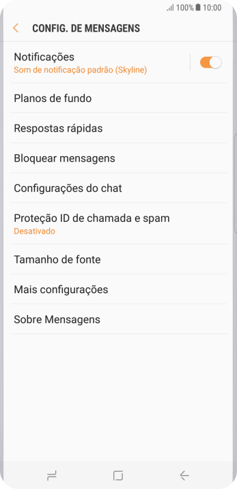 Pressione Mais configurações. Pressione Mais configurações.