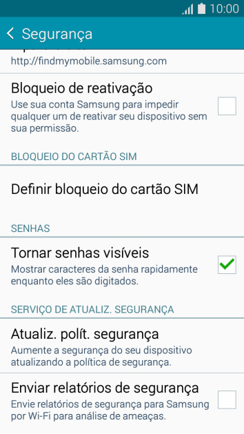 Pressione Definir bloqueio do cartão SIM. Pressione Definir bloqueio do cartão SIM.