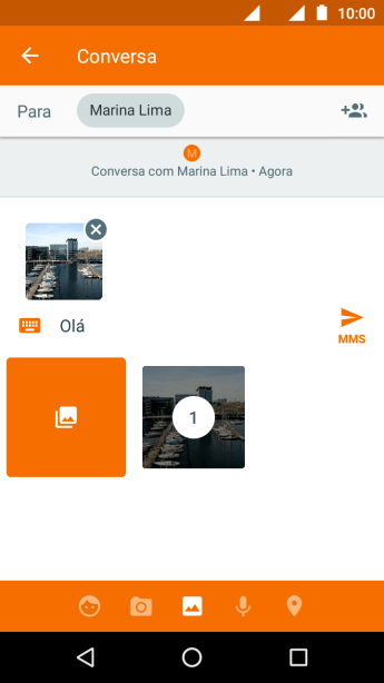 Pressione o ícone de enviar, quando você terminar de escrever a MMS. Pressione o ícone de enviar, quando você terminar de escrever a MMS.