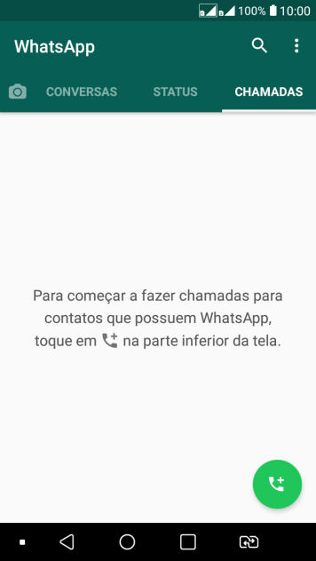 Pressione o ícone de nova chamada. Pressione o ícone de nova chamada.