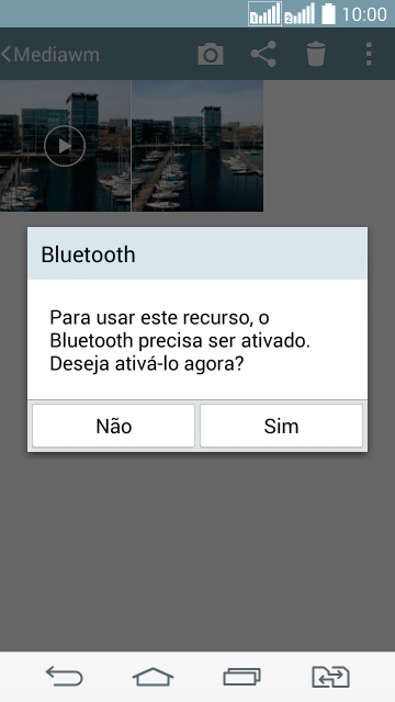 Se o Bluetooth estiver desativado, você deve pressionar Sim para ativá-lo. Se o Bluetooth estiver desativado, você deve pressionar Sim para ativá-lo.