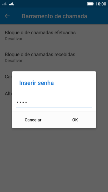 Digite sua senha de bloqueio, e pressione OK. Digite sua senha de bloqueio, e pressione OK.