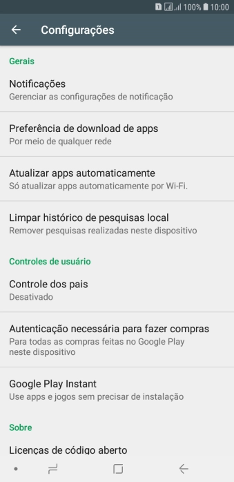 Pressione Atualizar apps automaticamente. Pressione Atualizar apps automaticamente.