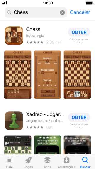 Pressione o app desejado. Pressione o app desejado.