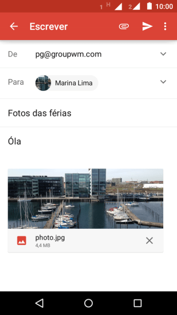 Pressione o ícone de enviar, quando você terminar de escrever seu e-mail. Pressione o ícone de enviar, quando você terminar de escrever seu e-mail.
