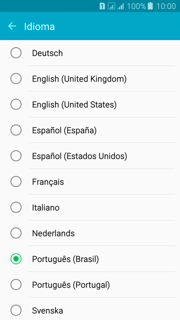 Pressione o idioma desejado. Pressione o idioma desejado.