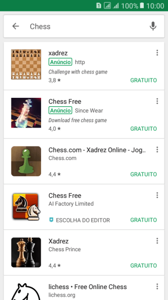 Pressione o app desejado. Pressione o app desejado.