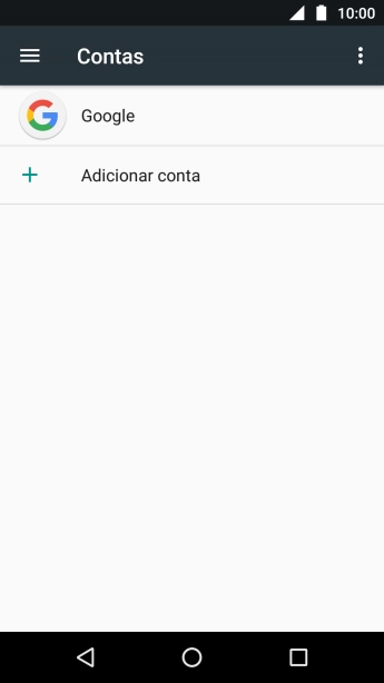 Pressione Adicionar conta. Pressione Adicionar conta.