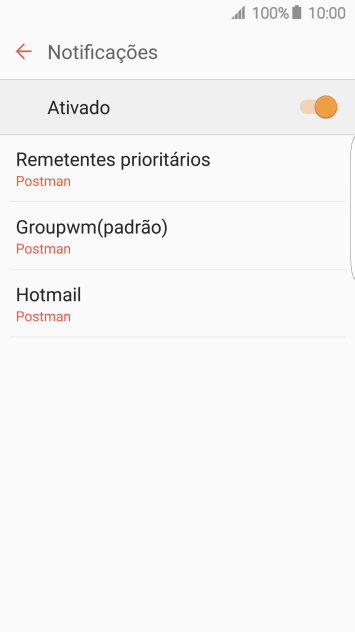 Pressione a conta de e-mail desejada. Pressione a conta de e-mail desejada.