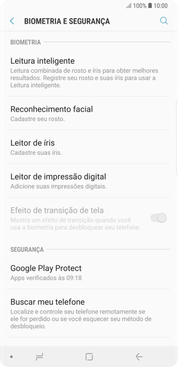Pressione Leitor de íris. Pressione Leitor de íris.