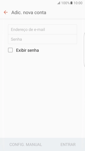 Pressione Endereço de e-mail, e digite o endereço de e-mail. Pressione Endereço de e-mail, e digite o endereço de e-mail.
