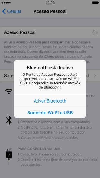Pressione Somente Wi-Fi e USB. Agora está estabelecida a conexão de Internet do computador via celular. Pressione Somente Wi-Fi e USB. Agora está estabelecida a conexão de Internet do computador via celular.