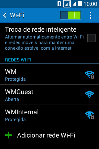 Pressione a rede Wi-Fi desejada. Pressione a rede Wi-Fi desejada.