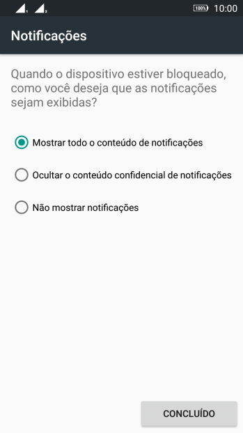 Pressione a configuração desejada. Pressione a configuração desejada.