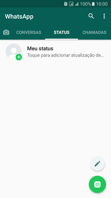 Pressione Meu status. Pressione Meu status.