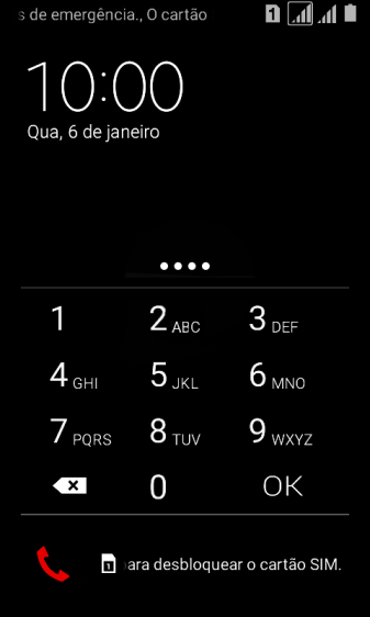 Caso seja solicitado, você deve inserir o código PIN, e pressionar OK. O código PIN padrão é 1010. Caso seja solicitado, você deve inserir o código PIN, e pressionar OK. O código PIN padrão é 1010.