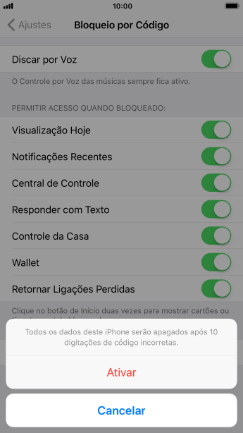 Se você quiser ativar a função, deve pressionar Ativar. Se você quiser ativar a função, deve pressionar Ativar.
