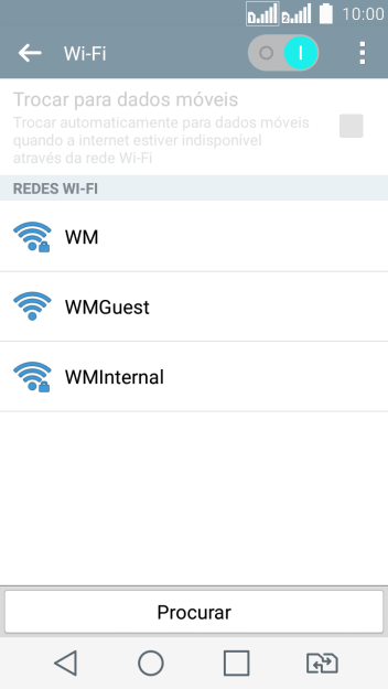Pressione a rede Wi-Fi desejada. Pressione a rede Wi-Fi desejada.