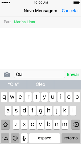 Pressione Enviar quando você terminar de digitar seu torpedo. Pressione Enviar quando você terminar de digitar seu torpedo.